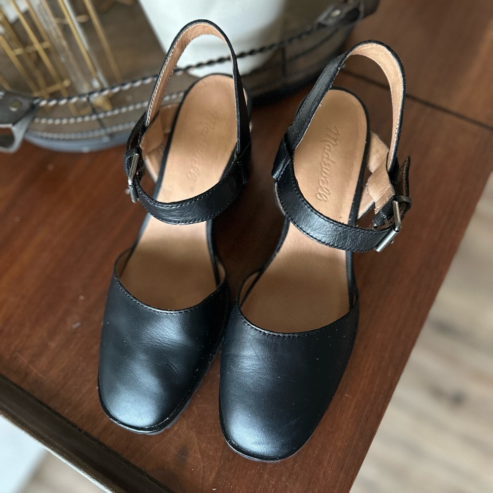 Madewell - The Claudie Heeled Lugsole Mary Jane in Leather